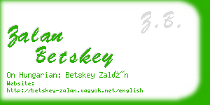 zalan betskey business card